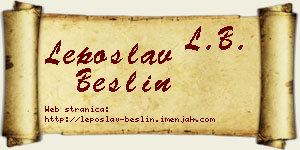 Leposlav Bešlin vizit kartica